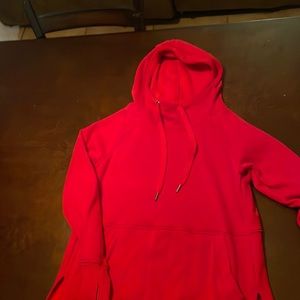 Women’s red hoodie, with thumb holes, size xs